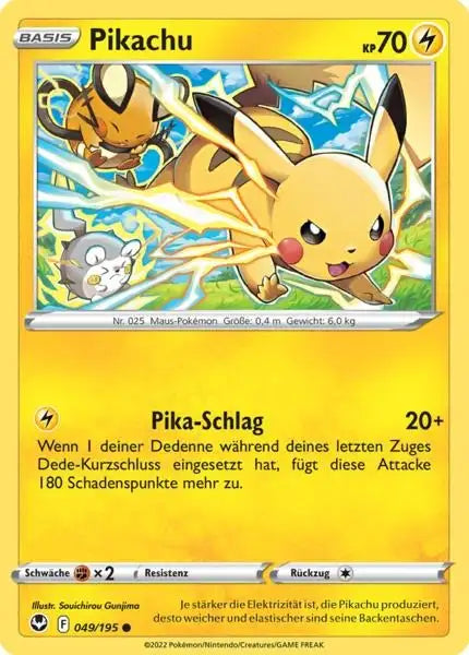 Pikachu 049/195 – Pokémon Silberne Sturmwinde Karte