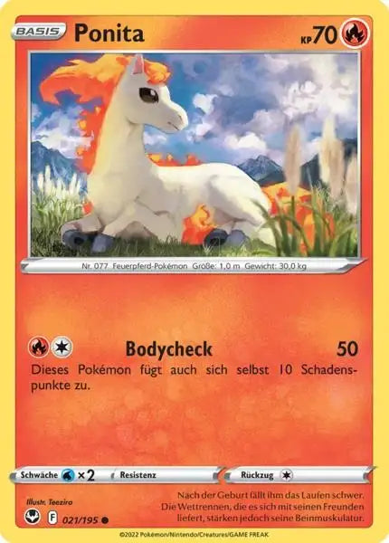 Ponita 021/195 – Pokémon Silberne Sturmwinde Karte