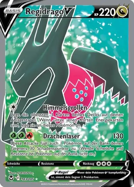 Regidrago V 183/195 – Pokémon Silberne Sturmwinde Karte