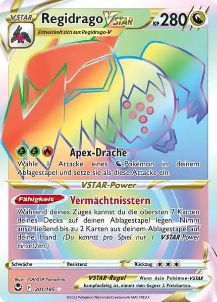 Regidrago VSTAR 201/195 – Pokémon Silberne Sturmwinde Karte
