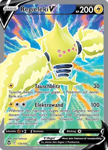 Regieleki V 175/195 – Pokémon Silberne Sturmwinde Karte