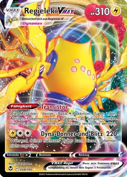 Regieleki VMAX 058/195 – Pokémon Silberne Sturmwinde Karte