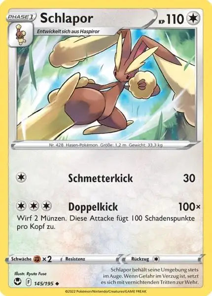 Schlapor 145/195 – Pokémon Silberne Sturmwinde Karte