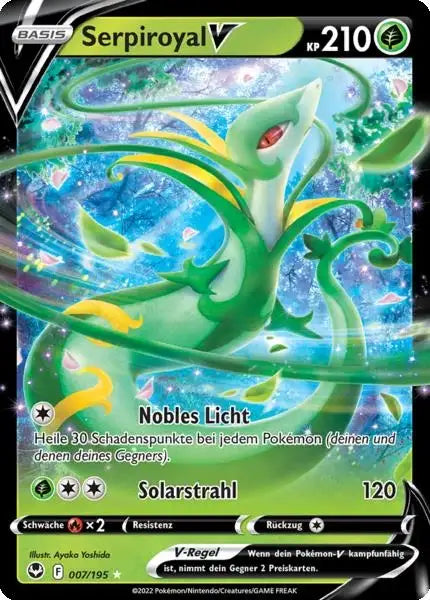 Serpiroyal V 007/195 – Pokémon Silberne Sturmwinde Karte