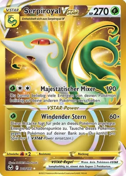 Serpiroyal VSTAR 210/195 – Pokémon Silberne Sturmwinde Karte
