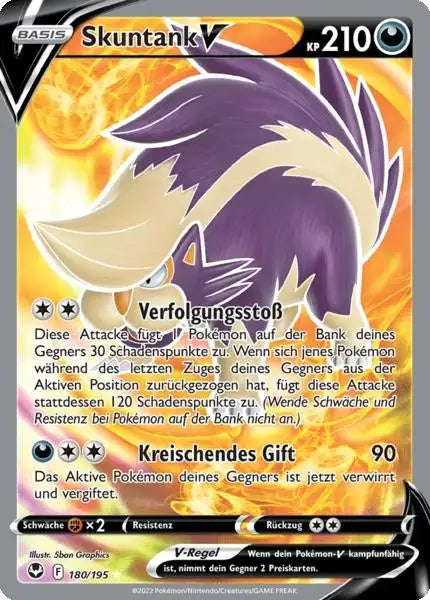 Skuntank V 180/195 – Pokémon Silberne Sturmwinde Karte