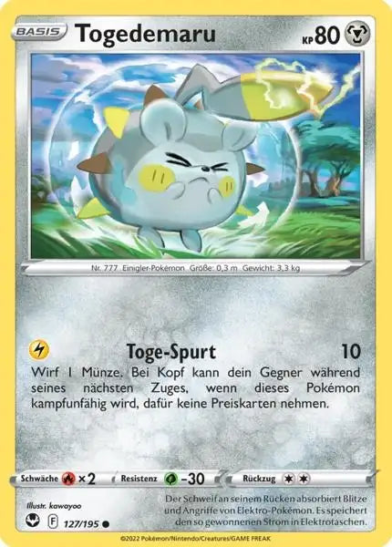 Togedemaru 127/195 – Pokémon Silberne Sturmwinde Karte