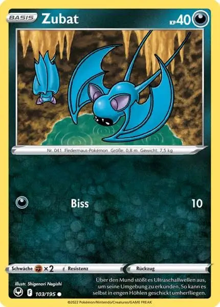 Zubat 103/195 – Pokémon Silberne Sturmwinde Karte