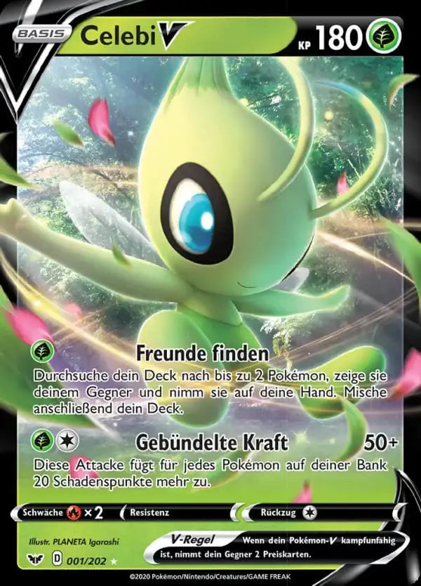 celebi v 001/202 – Pokémon Schwert & Schild Karte