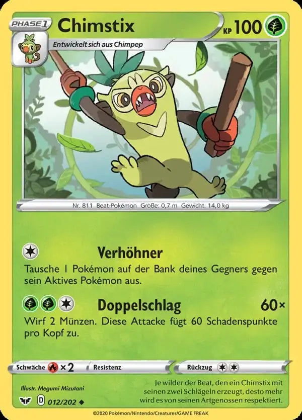 chimstix 012/202 – Pokémon Schwert & Schild Karte