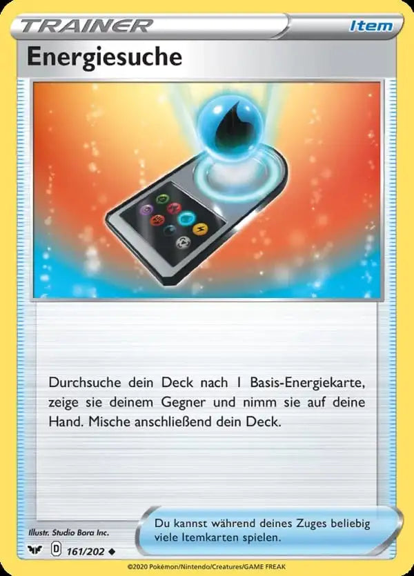 energiesuche 161/202 – Pokémon Schwert & Schild Karte