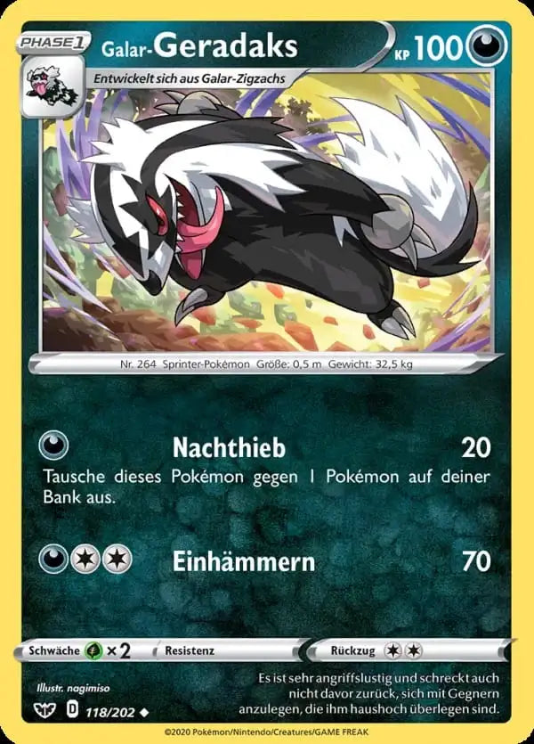 galar geradaks 118/202 – Pokémon Schwert & Schild Karte