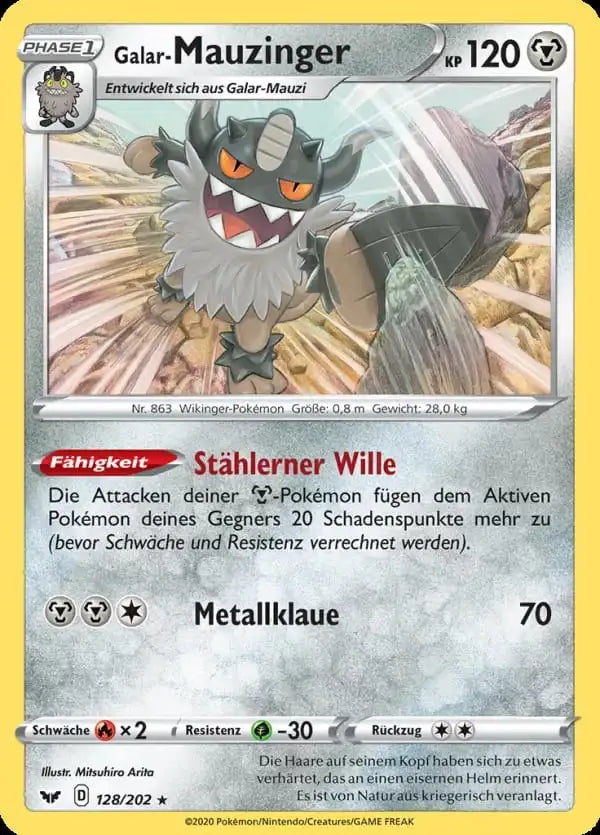 galar mauzinger 128/202 – Pokémon Schwert & Schild Karte