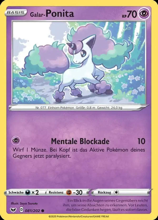 galar ponita 081/202 – Pokémon Schwert & Schild Karte