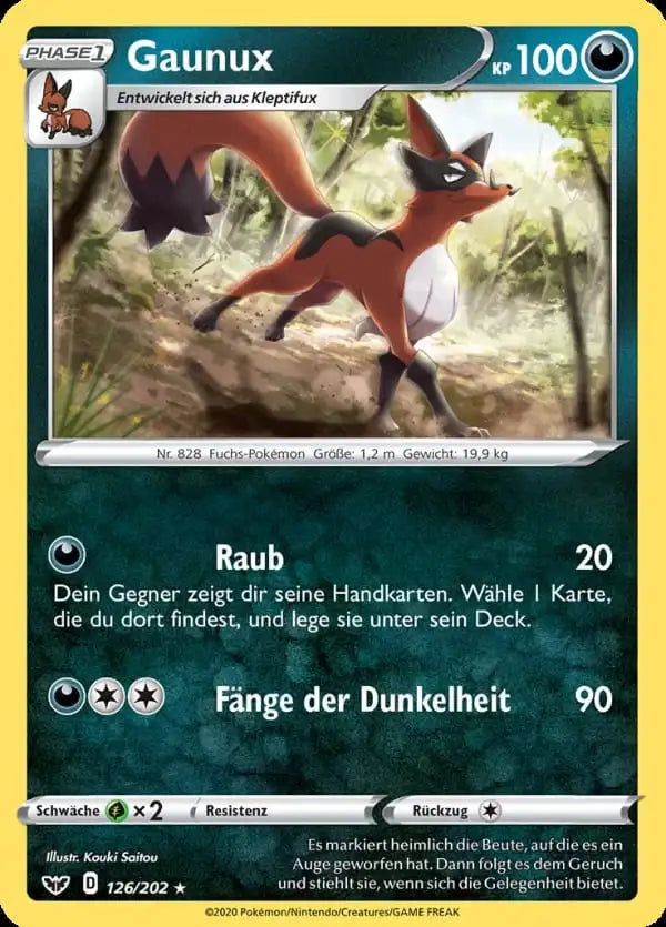 gaunux 126/202 – Pokémon Schwert & Schild Karte