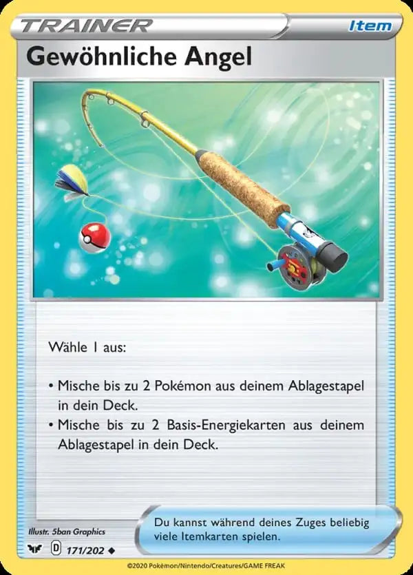 gewoehnliche angel 171/202 – Pokémon Schwert & Schild Karte