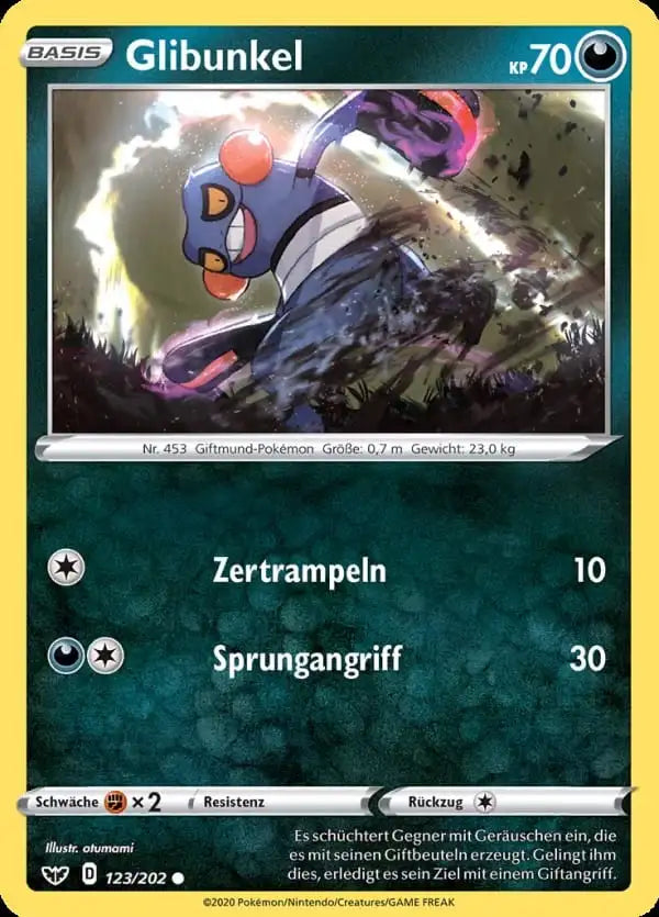 glibunkel 123/202 – Pokémon Schwert & Schild Karte