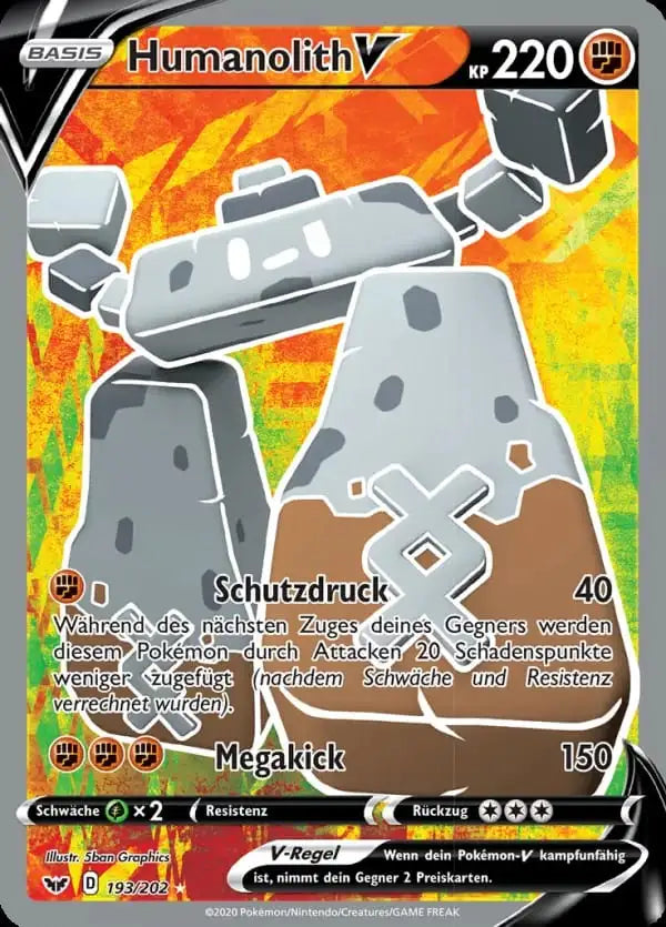 humanolith v 193/202 – Pokémon Schwert & Schild Karte