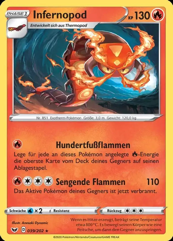 infernopod 039/202 – Pokémon Schwert & Schild Karte