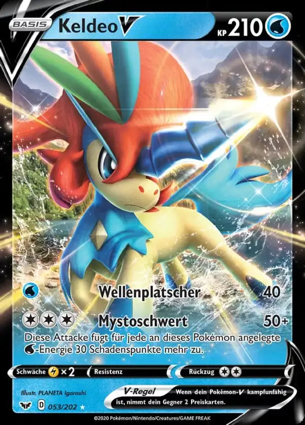keldeo v 053/202 – Pokémon Schwert & Schild Karte