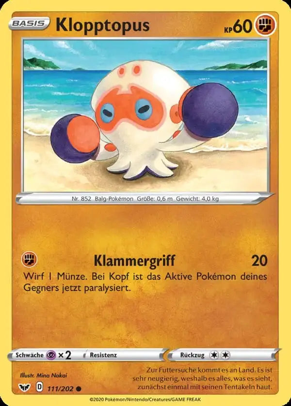 klopptopus 111/202 – Pokémon Schwert & Schild Karte