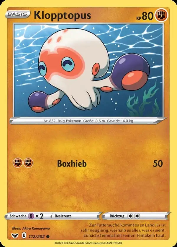 klopptopus 112/202 – Pokémon Schwert & Schild Karte