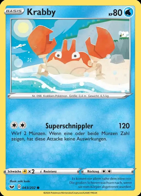 krabby 043/202 – Pokémon Schwert & Schild Karte