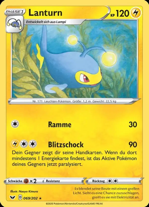 lanturn 069/202 – Pokémon Schwert & Schild Karte