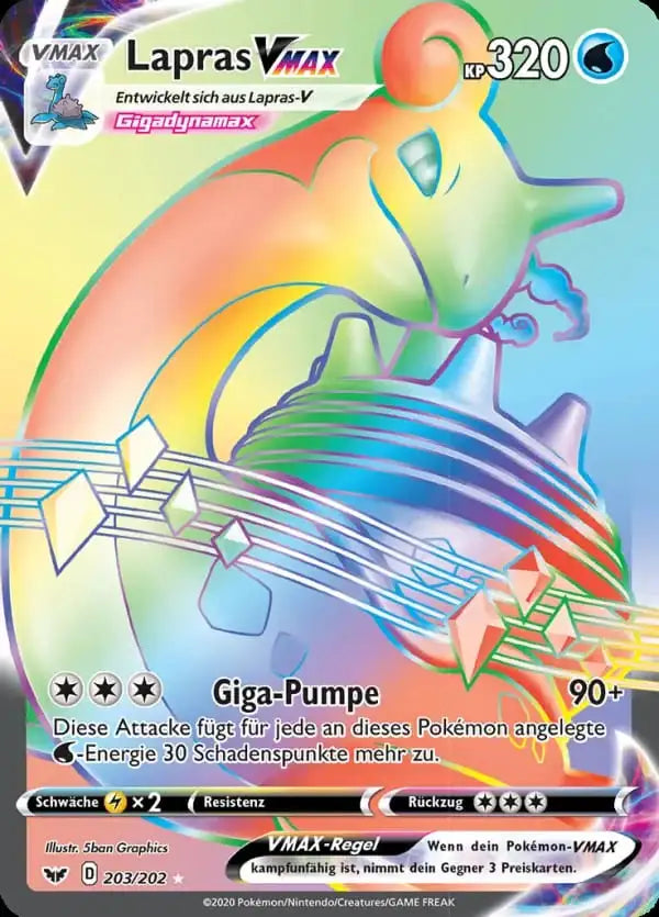 lapras vmax 203/202 – Pokémon Schwert & Schild Karte