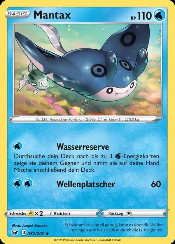 mantax 052/202 – Pokémon Schwert & Schild Karte