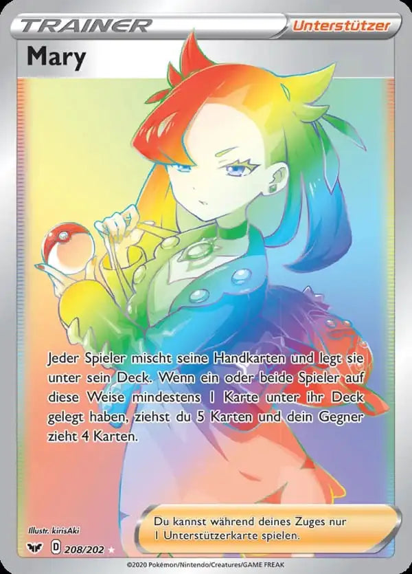 mary 208/202 – Pokémon Schwert & Schild Karte
