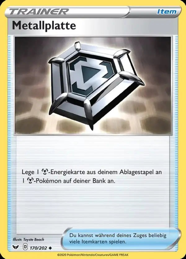 metallplatte 170/202 – Pokémon Schwert & Schild Karte