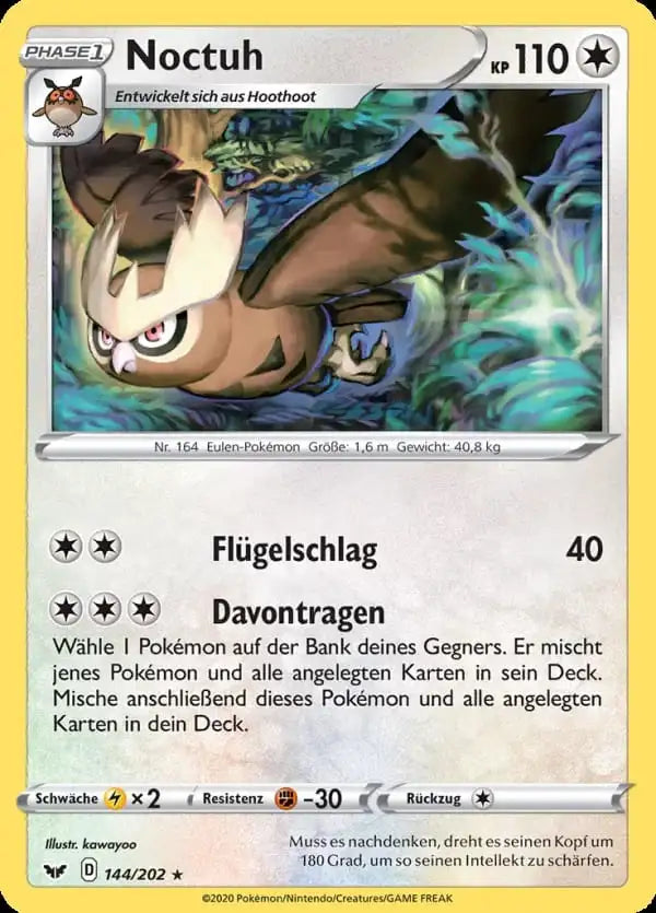 noctuh 144/202 – Pokémon Schwert & Schild Karte