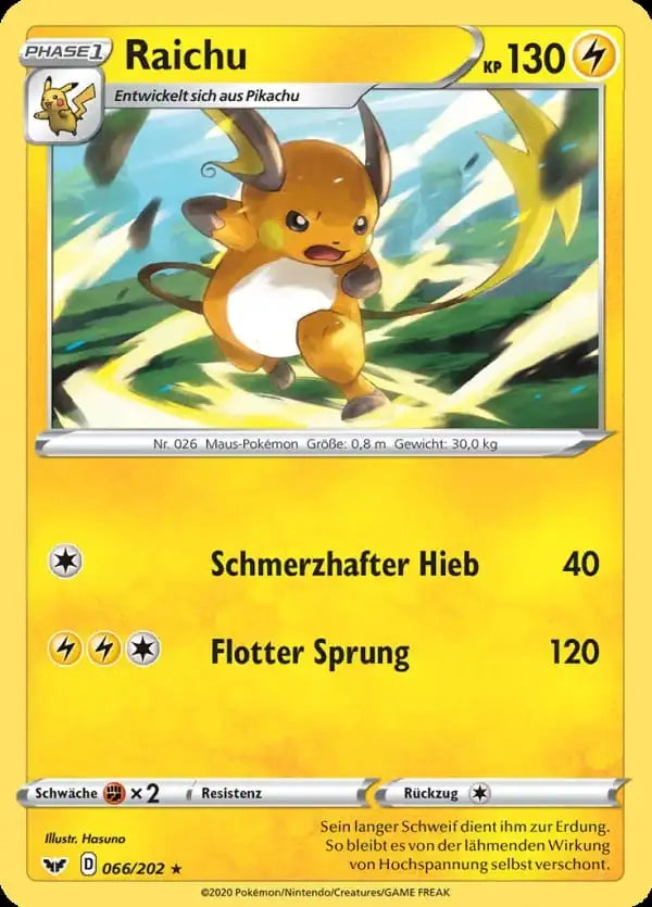 raichu 066/202 – Pokémon Schwert & Schild Karte