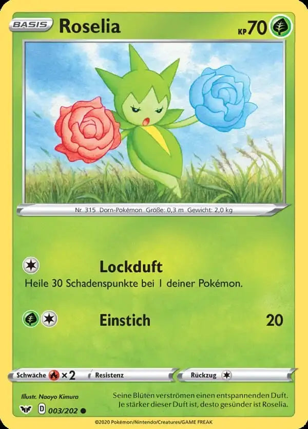 roselia 003/202 – Pokémon Schwert & Schild Karte
