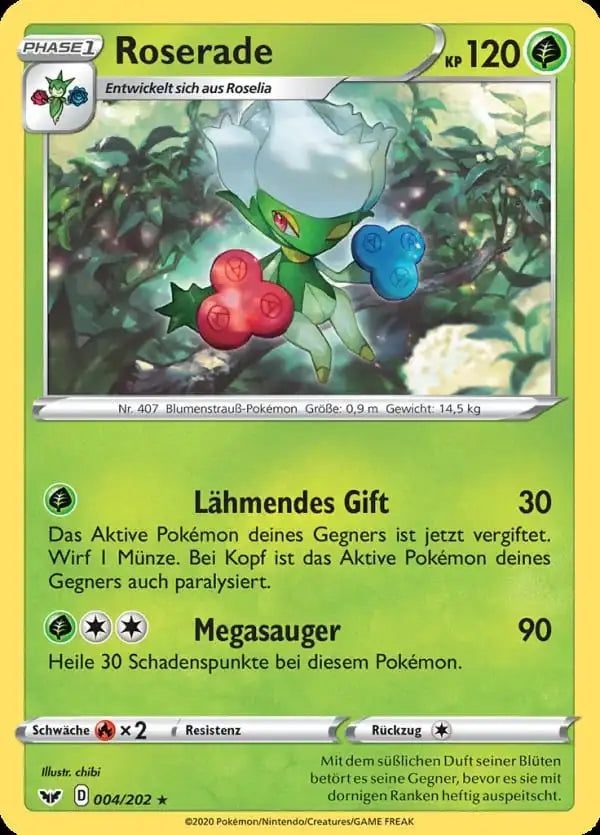 roserade 004/202 – Pokémon Schwert & Schild Karte