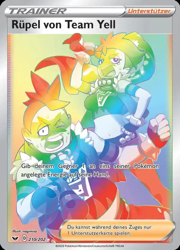 ruepel von team yell 210/202 – Pokémon Schwert & Schild Karte