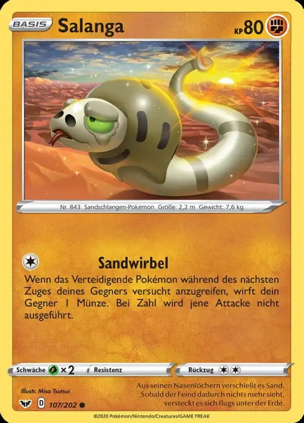 salanga 107/202 – Pokémon Schwert & Schild Karte