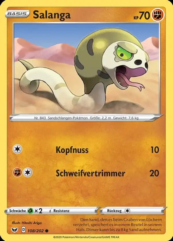 salanga 108/202 – Pokémon Schwert & Schild Karte