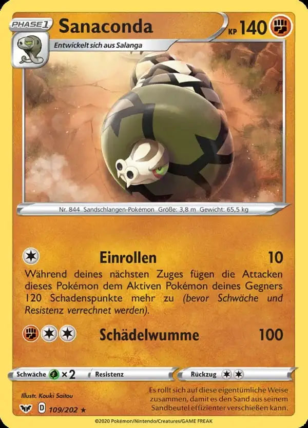 sanaconda 109/202 – Pokémon Schwert & Schild Karte