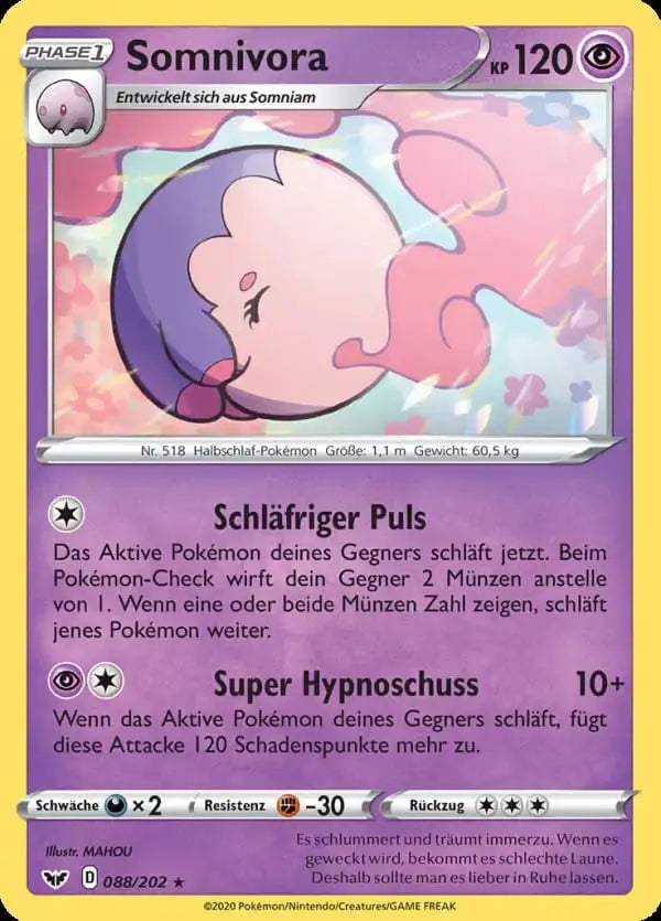 somnivora 088/202 – Pokémon Schwert & Schild Karte