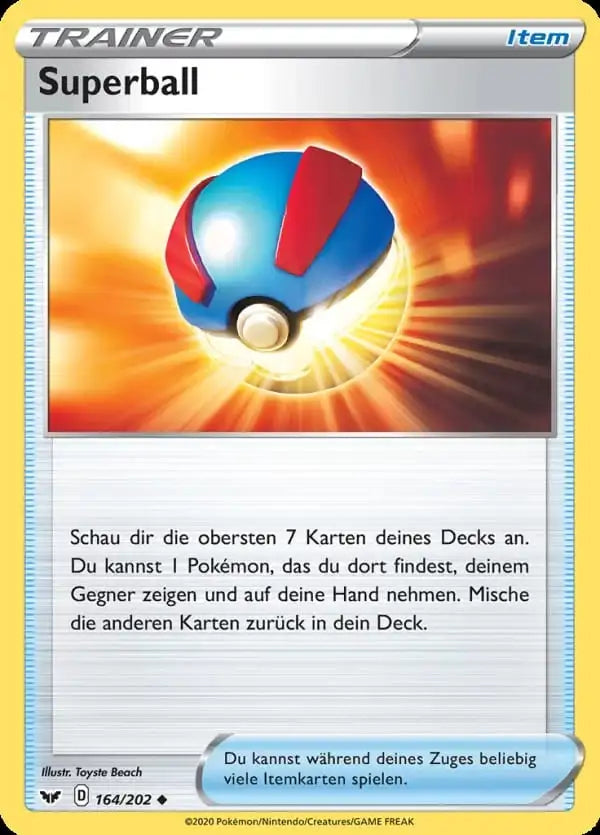 superball 164/202 – Pokémon Schwert & Schild Karte