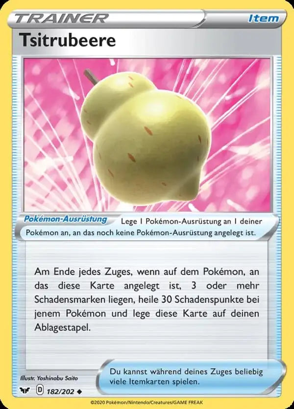 tsitrubeere 182/202 – Pokémon Schwert & Schild Karte