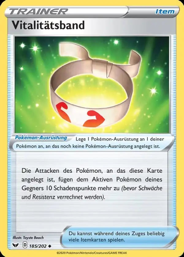 vitalitatsband 185/202 – Pokémon Schwert & Schild Karte