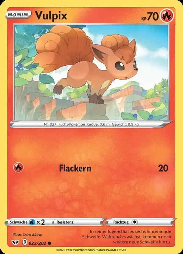 vulpix 022/202 – Pokémon Schwert & Schild Karte
