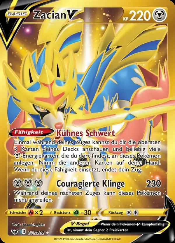 zacian v 211/202 – Pokémon Schwert & Schild Karte