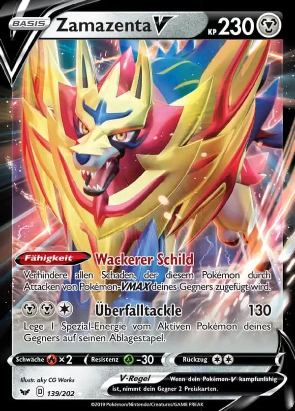 zamazenta v 139/202 – Pokémon Schwert & Schild Karte