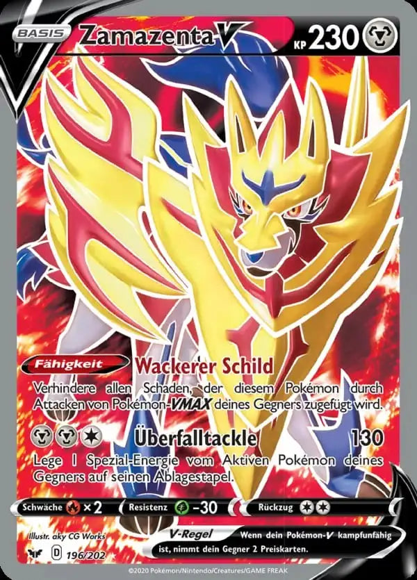 zamazenta v 196/202 – Pokémon Schwert & Schild Karte