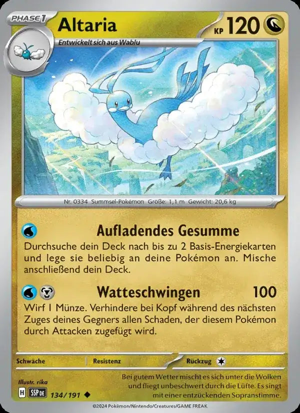 Altaria 134/191 – Pokémon Stürmische Funken Karte
