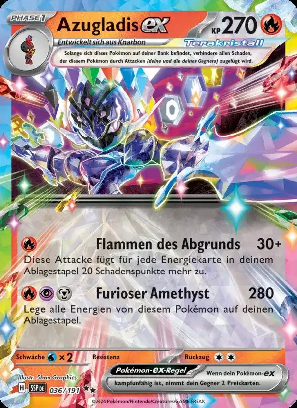 Azugladis ex 036/191 – Pokémon Stürmische Funken Karte